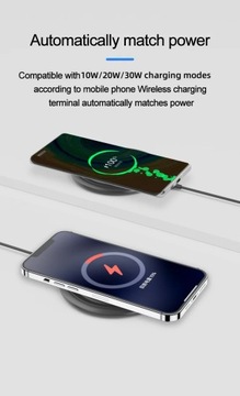 Подставка для беспроводного зарядного устройства мощностью 30 Вт для iPhone 15, 14, 13, 11 Pro Max, Samsung S22 S