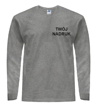 T-SHIRT MĘSKI Z DŁUGIM RĘKAWEM JHK SZARY S