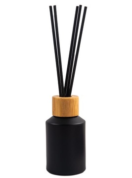 Butelka 60ml dyfuzor zapachowy, Szkło, 24/410, Czarny mat/Bambus