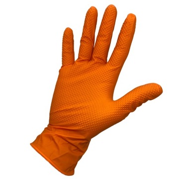 ПЕРЧАТКИ ЗАЩИТНЫЕ НИТРИЛОВЫЕ GRIPZZLY оранжевые GRIP OUTLINE M 50 шт.