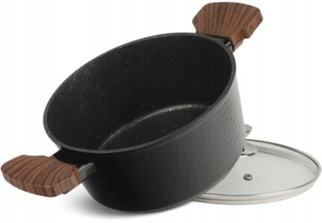 Czarny Zestaw Garnków Garnki Komplet NON-STICK 12 EL. EdenBerg PREMIUM