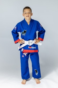 Strój Judo dla Chłopca 140cm 350GSM Kimono Pas Worek Judoga Niebieska UONE