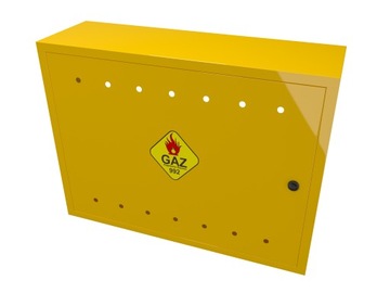 SKRZYNKA GAZOWA SZAFKA 60x80x25 ŻÓŁTA Z PLECAMI