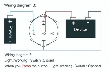 Przycisk wyłącznik 16mm podświetlany LED 5V 6V mo