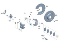фото thumb №1, Mercedes-benz gle w167 передний левый суппорт тормозной a1674236300
