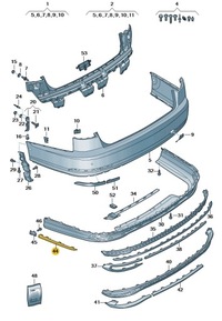 фото thumb №1, Планка декоративная бампера заднего левая audi a8 d5 aso оригинал новая