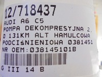 фото thumb №9, Audi a6 c5 насос декомпресійна гальмівна вакуумна 038145101b 2,0 alt