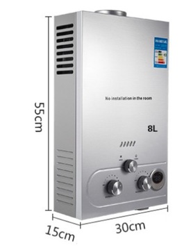 podgrzewacz wody gazowy przepływowy bojler lpg elektryczny grzałka 18L 36KW