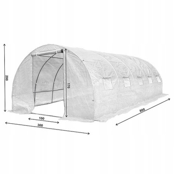 Tunel foliowy Szklarnia 3x8m GRUBA rurka 25mm + Składany zbiornik 500L