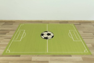 Зеленый молодежный коврик для футбольного поля мальчика 140x200 см.