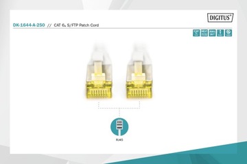 Kabel LAN 25m komputerowy internetowy kat.6A S/FTP 100% miedź