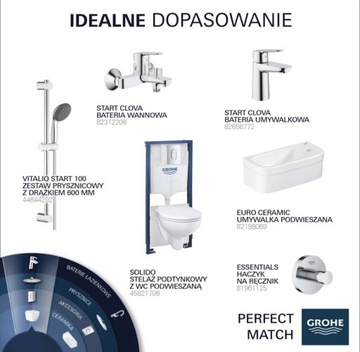 ZESTAW PODTYNKOWY WC GROHE SOLIDO Z MISKĄ GROHE RIMLESS