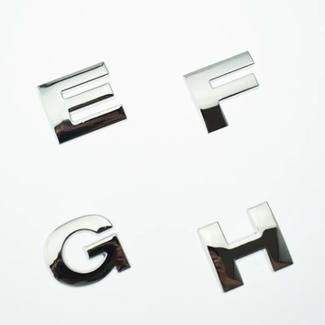 3D Metal Car Stickers Alphabet Badge Chrome S