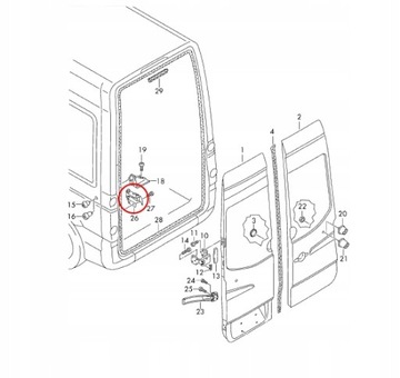фото thumb №3, Ограничитель дверь зад mercedes sprinter vw crafter 06-
