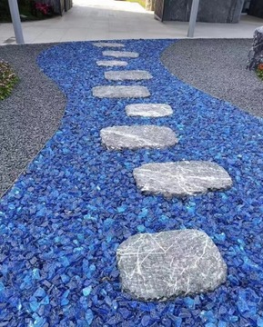 GRYS KAMIEŃ SZKLANY OZDOBNY DEKORACYJNY NATURALNE SZKŁO SKY BLUE 2kg 3-5cm