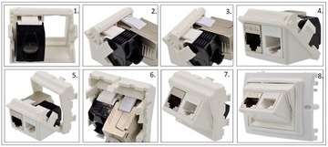 Адаптер PANDUIT RJ45 мозаика 45x45 угловой, 2 трапецеидальных искажения