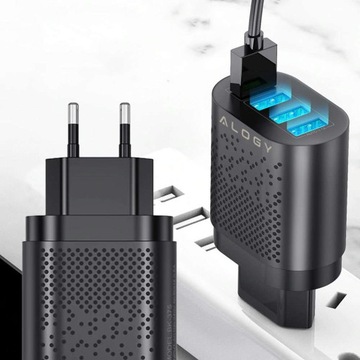 Быстрое зарядное устройство Alogy 4x USB Quick Charge 3.0, 2,4 А, черный