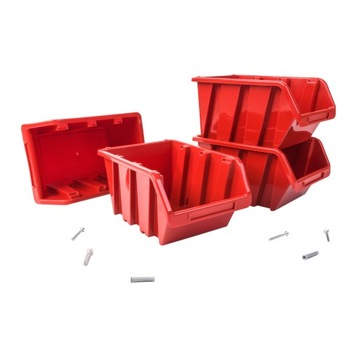 POJEMNIK MAGAZYN ORGANIZER KUWETA 10x NP4 czerwone