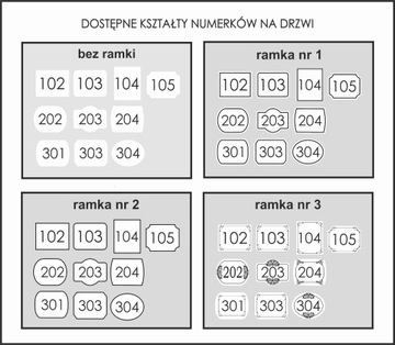 numer NUMEREK NA DRZWI hotel dom klub 70X55mm