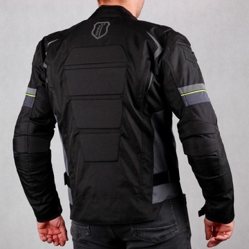 Kurtka motocyklowa HUSAR HORNET męska tekstylna czarno szara fluo