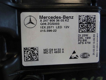 фото thumb №13, Mercedes gla h247 247 лампа права led high perform