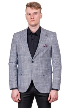 серый пиджак в клетку от Luisero, размер 62/3XL 3935