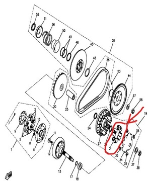 ZESTAW 8x ROLEK ROLKI WARIATORA 26G Quad ATV Linhai V-TWIN 520/550/600cc