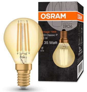 Żarówka LED E14 4W 410LM 2400K VINTAGE P35 OSRAM