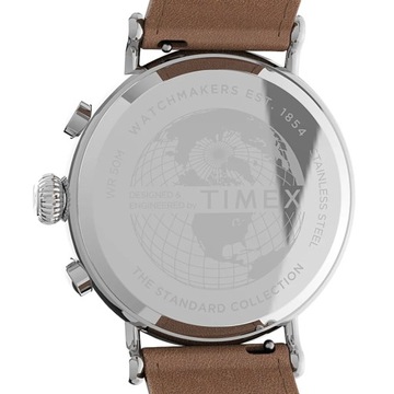 Часы Timex унисекс, коричневый ремешок + гравировка