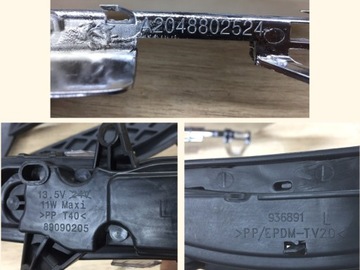 фото thumb №8, Комплект решётка решётки хром led drl правый левый do mercedes w204 2007-2011