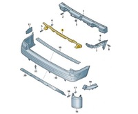 фото thumb №13, Vw transporter t5 t6 2003-2019 центральний напрямна бампера задня 7h0 оригінал