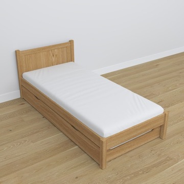Łóżko pojedyncze z szufladą na materac N02 100x200