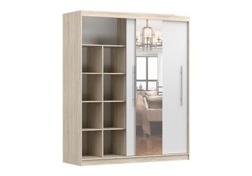 Szafa Przesuwna Z LUSTREM RICO PRO+ 200 + PÓŁKI kolory PRODUCENT