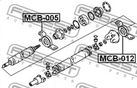 фото thumb №10, Febest mcb-005 підшипник, центральний підшипник вала привідного