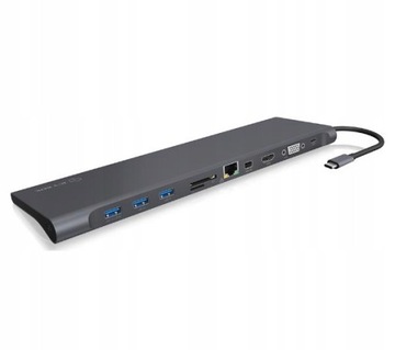 Док-станция Icy Box USB-C — USB-C VGA DisplayPort HDMI LAN USB SD 100 Вт