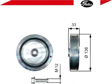 фото thumb №2, Колесо ременное вала коленчатого [gates]