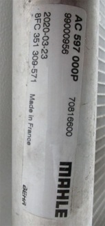 фото thumb №6, Радиатор кондиционера citroen c5 iii x7 3.0 hdi 8fc351309571