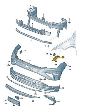 фото thumb №8, Направляюча бампера - сторона ліва volkswagen tiguan оригінал 5na807049b