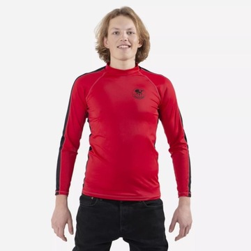 Koszulka UV rashguard POSEIDON męska czerwona z długim rękawem rozmiar M