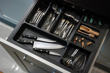 Wkład na sztućce organizer do szuflady 530x490mm grafit