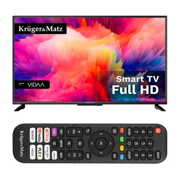 Светодиодный телевизор KRUGER & MATZ 43 дюйма FHD SMART DVB-T2/S2 H.265 HEVC