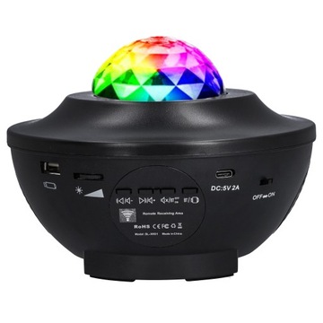 PROJEKTOR GWIAZD rzutnik nieba lampka nocna LED głośnik blueetooth + pilot