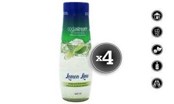4x SYROP SODASTREAM KONCENTRAT LEMON LIME DO SATURATORA 9L NAPOJU z 440ml