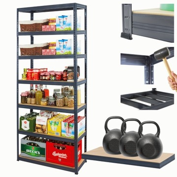 Regał metalowy magazynowy stojak HELIOS 270x110x30cm 7Px350kg 300TYS KOMB