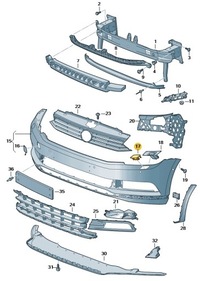 фото thumb №1, Заглушка розпилювач. фара. ліва vw passat b8 оригінальний номер