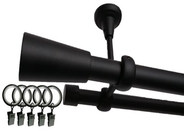 Karnisz podwójny sufitowy Fi25+19/400cm żabki LOFT