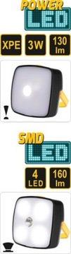 НАГАРНЫЙ ФОНАР XPE CREE 3W+4 SMD СВЕТОДИОДНЫЙ АККУМУЛЯТОР. 88677 Ворел