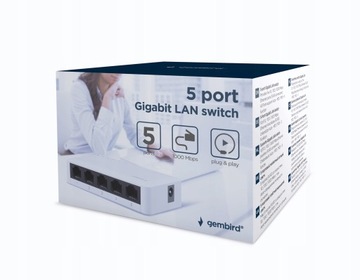 Gembird Switch 5 портов 10/100/1000 Мбит/с LAN 1 ГБ