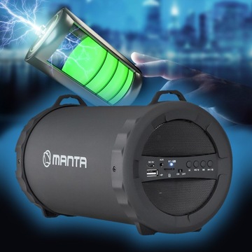 ПОРТАТИВНЫЙ БЕСПРОВОДНОЙ БУМБОКС BLUETOOTH ДИНАМИК MANTA SPK204FM FM ТРУБКА