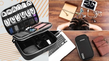 TORBA KABLE ŁADOWARKI ORGANIZER PODRÓŻNY ETUI POJEMNY PAKOWNY ELEKTRONIKĘ